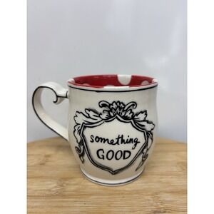 Anthropologie Molly Hatch Crowned Leaf Mug Something Good Red Polka Dot Inside